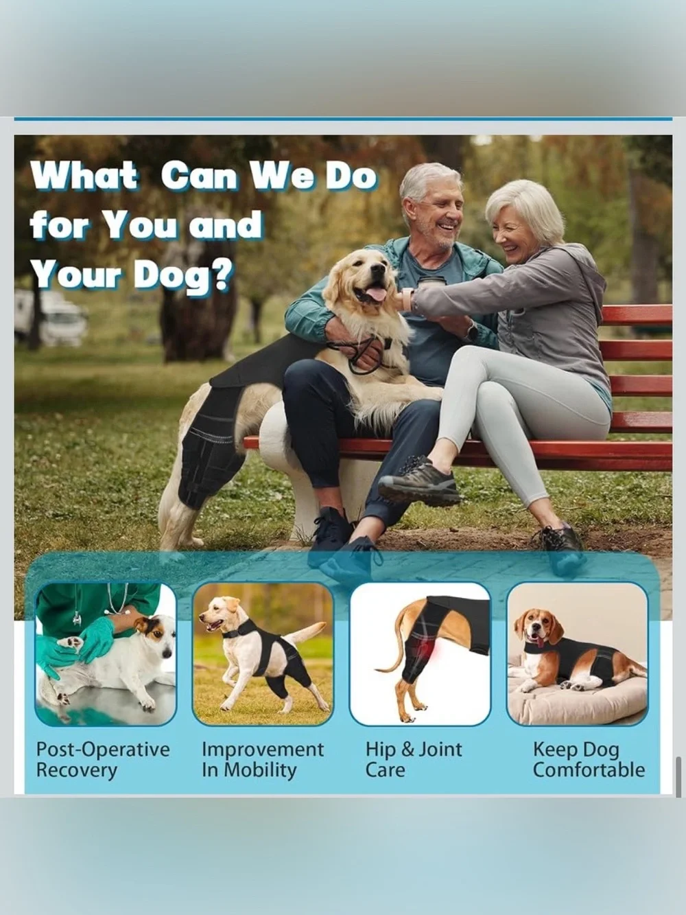 Dog Knee Brace For Torn Acl Hind Leg, 4 Stabilizers Dog Leg Brace L. 2039/DC-1